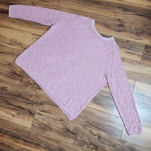 Eileen Fisher Organic Cotton Linen Slub Sweater Pink Size Small